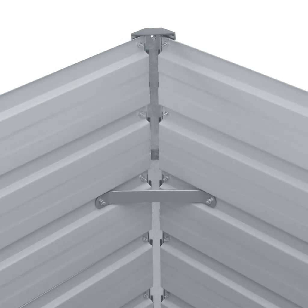 Raised bed galvanized steel 240x40x77 cm gray