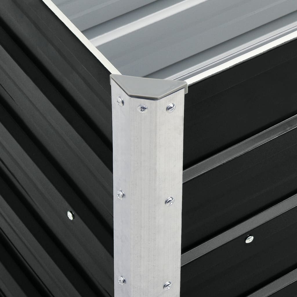 Garden Raised Bed Galvanized Steel 240 x 40 x 77 cm Anthracite