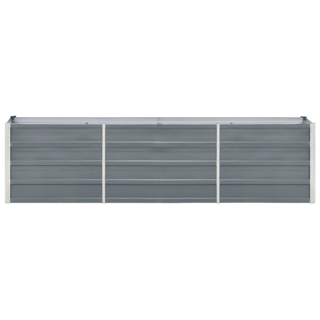 Garden Raised Bed Galvanized Steel 240×40×45 cm Gray