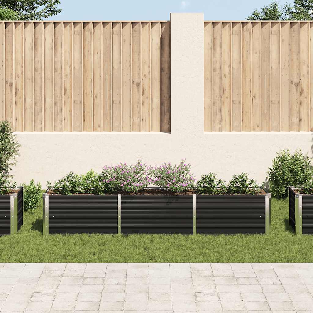 Garden Raised Bed Galvanized Steel 240×40×45 cm Anthracite
