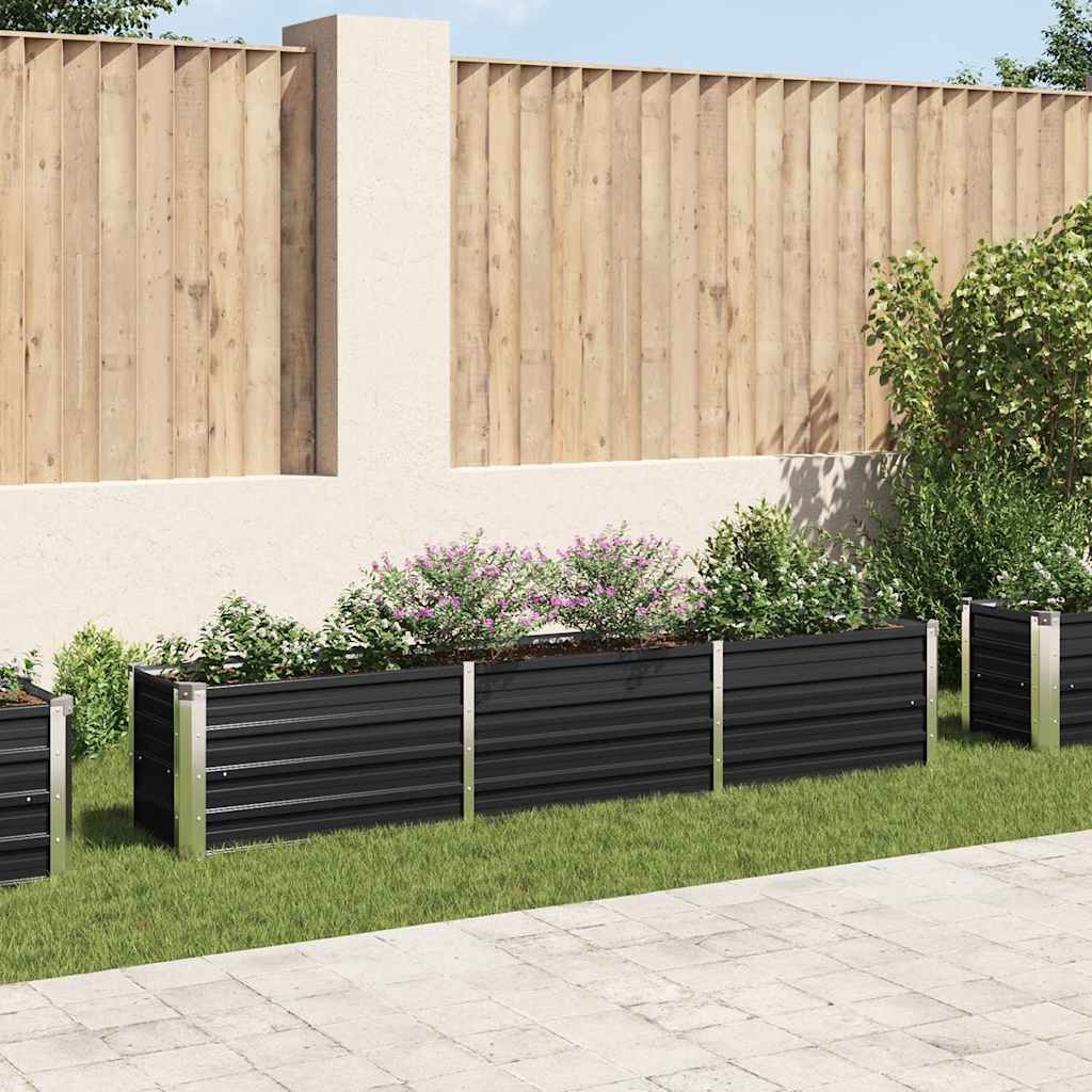 Garden Raised Bed Galvanized Steel 240×40×45 cm Anthracite