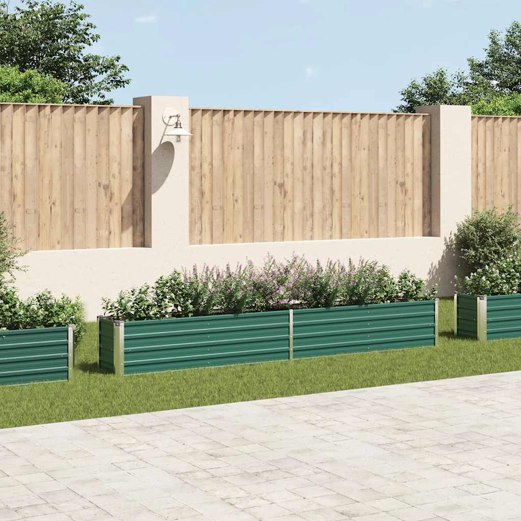Garden Raised Bed Galvanized Steel 320×40×45 cm Green