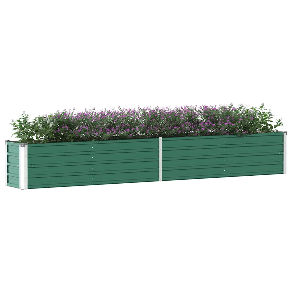 Garden Raised Bed Galvanized Steel 320×40×45 cm Green