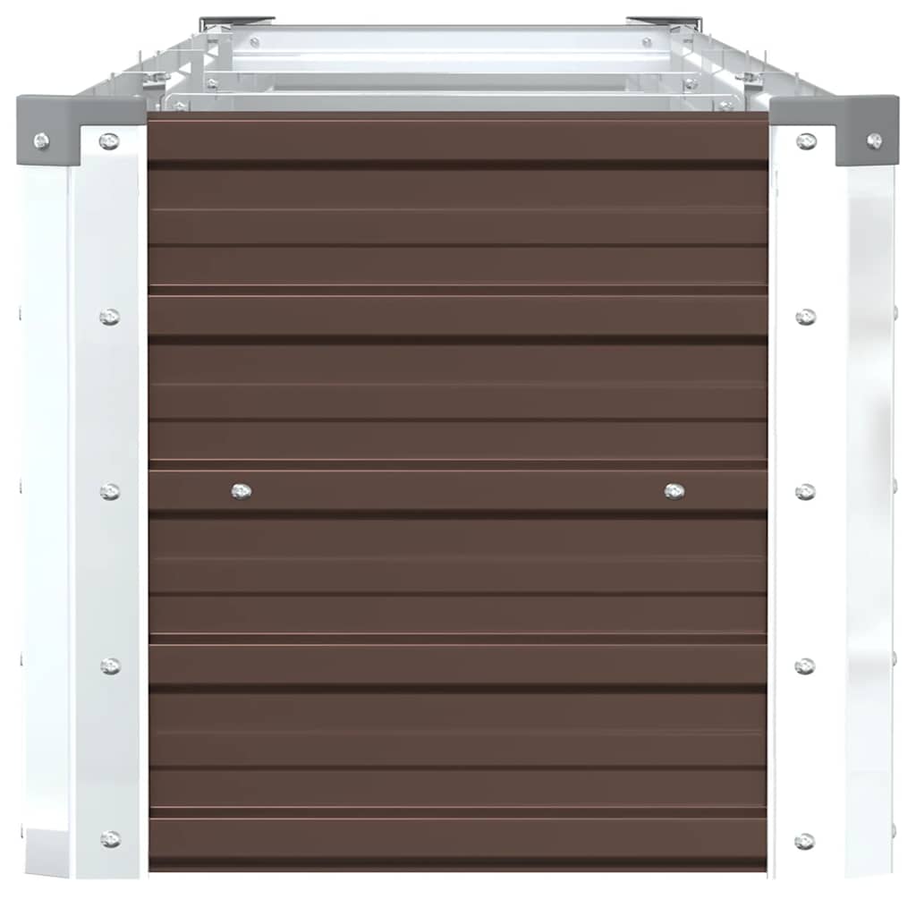 Plate-bande surélevée de jardin en acier galvanisé 320×40×45 cm Marron