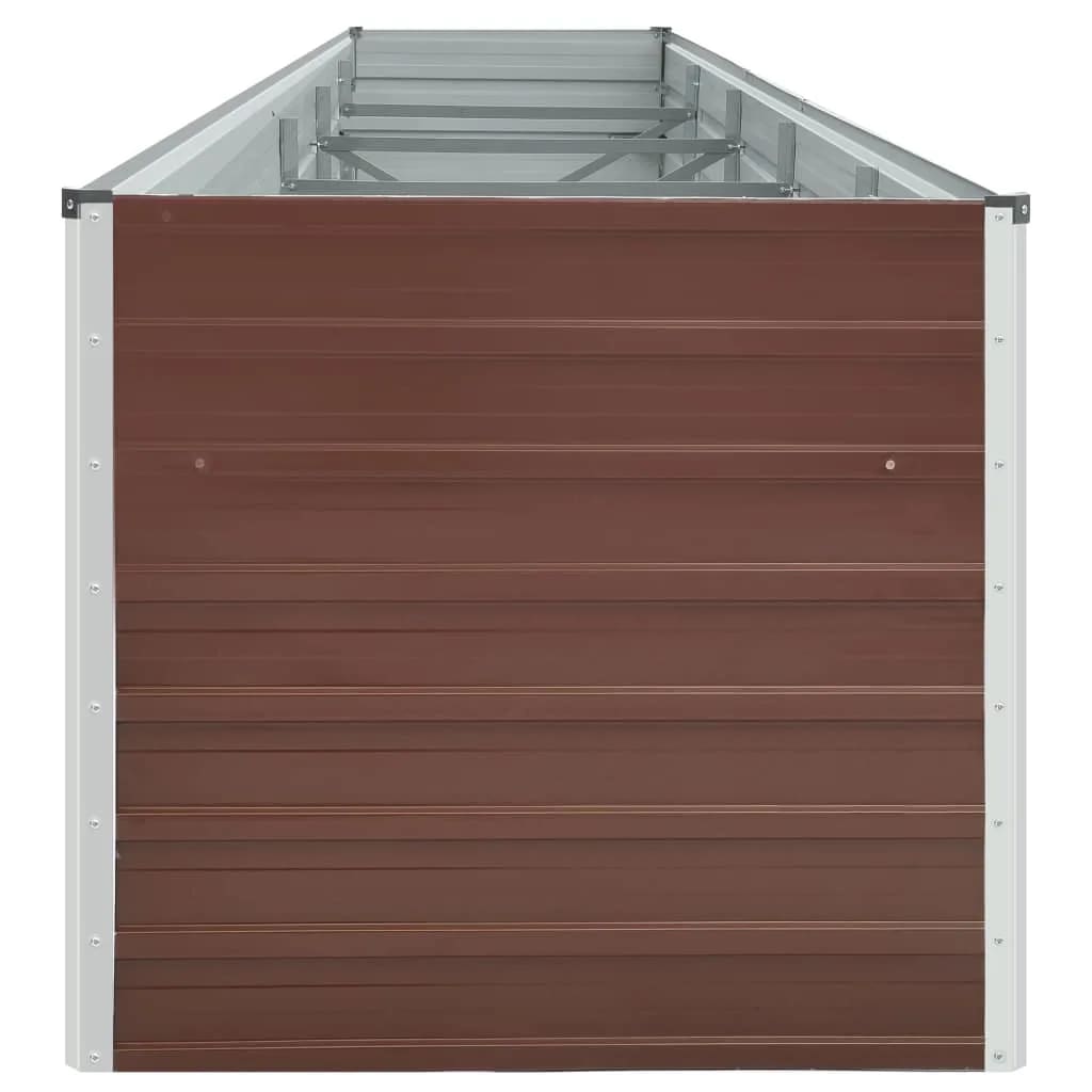 Plate-bande surélevée de jardin en acier galvanisé 400x80x45 cm marron