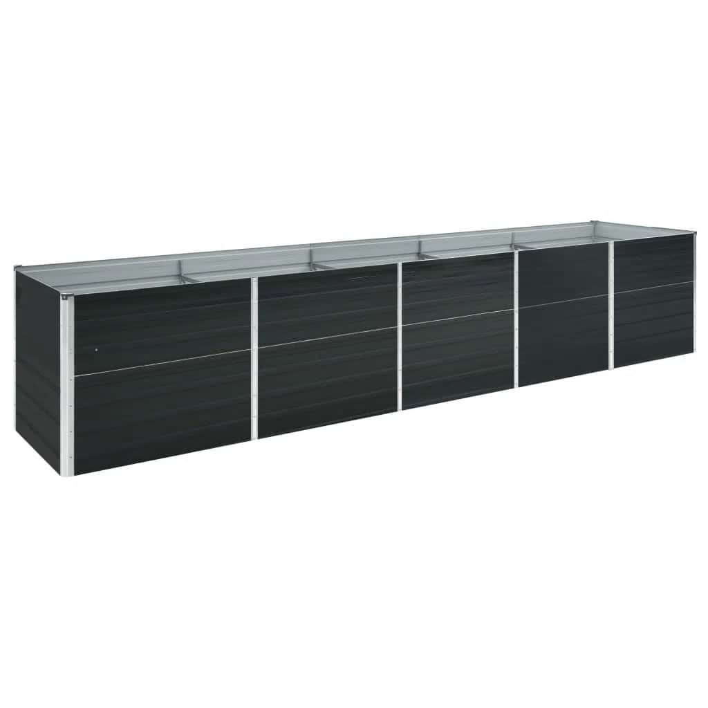 Garden Raised Bed Galvanized Steel 400x80x45 cm Anthracite