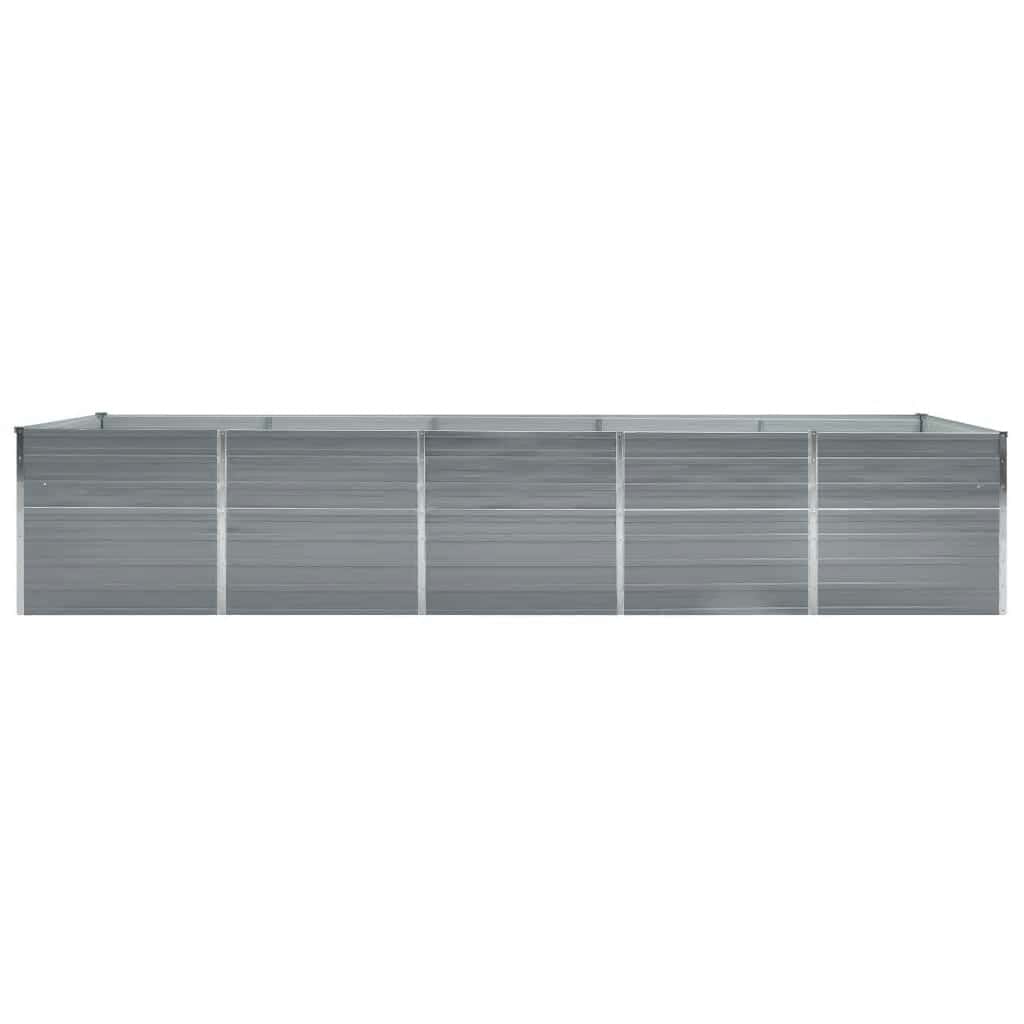 Plate-bande surélevée de jardin en acier galvanisé 400×80×77 cm Gris