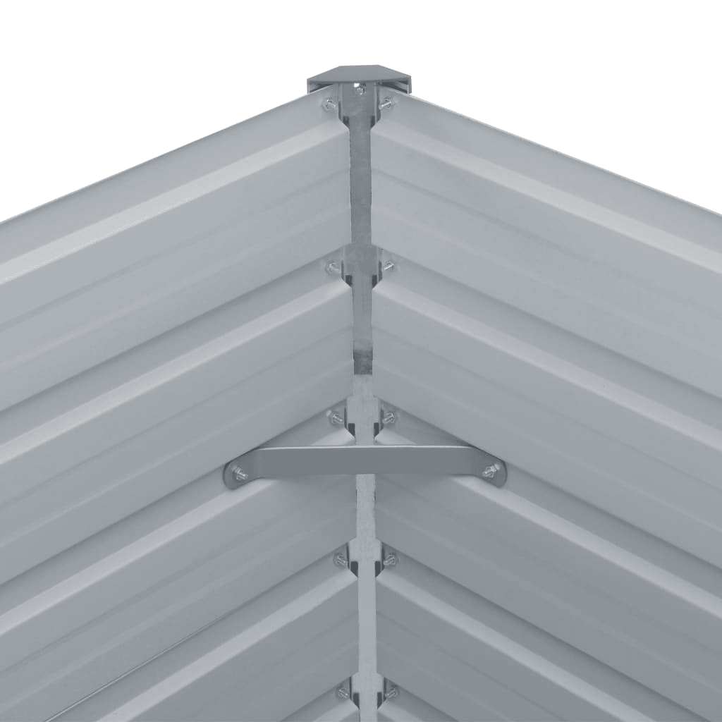 Plate-bande surélevée de jardin en acier galvanisé 400×80×77 cm Gris