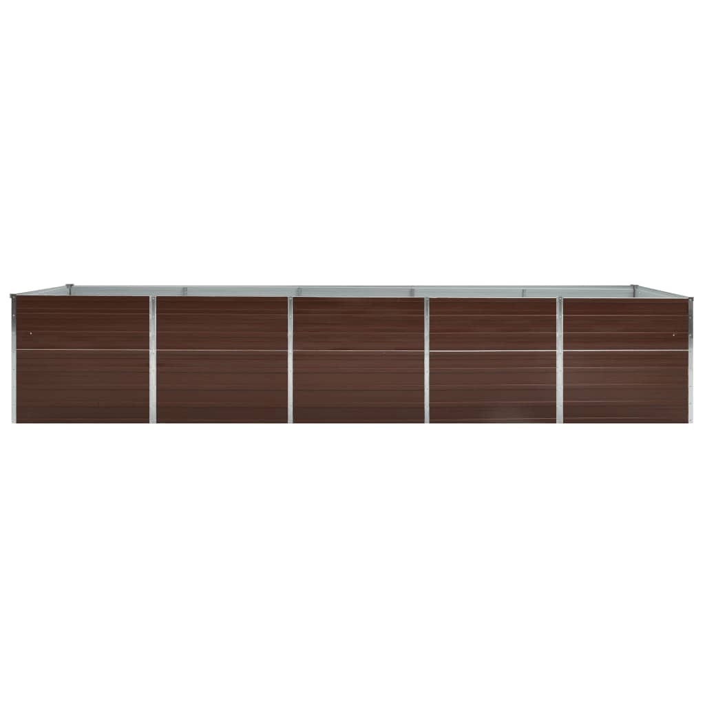 Plate-bande surélevée de jardin en acier galvanisé 400×80×77 cm Marron