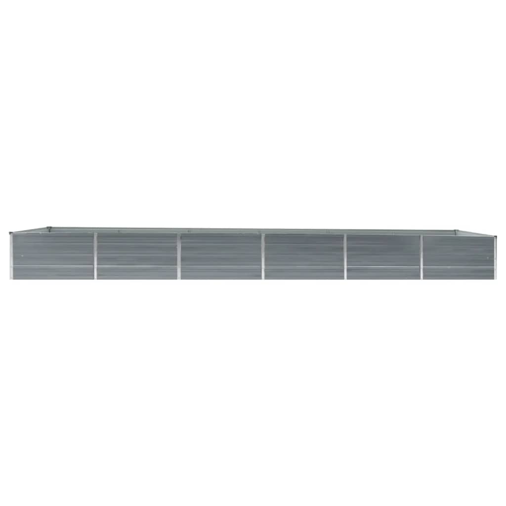 Plate-bande surélevée de jardin en acier galvanisé 480x80x45 cm gris