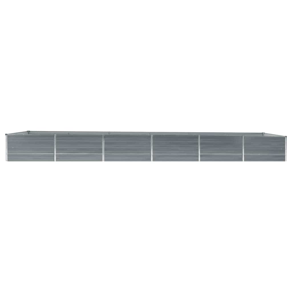Plate-bande surélevée de jardin en acier galvanisé 480x80x45 cm gris