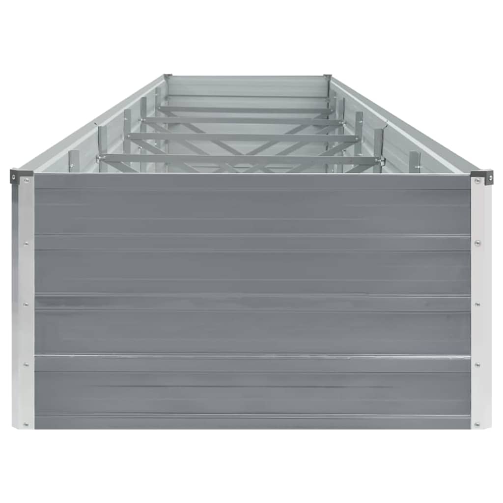 Plate-bande surélevée de jardin en acier galvanisé 480x80x45 cm gris