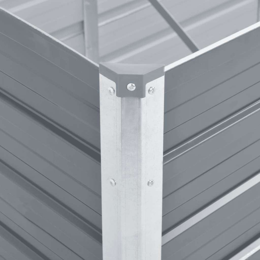 Plate-bande surélevée de jardin en acier galvanisé 480x80x45 cm gris