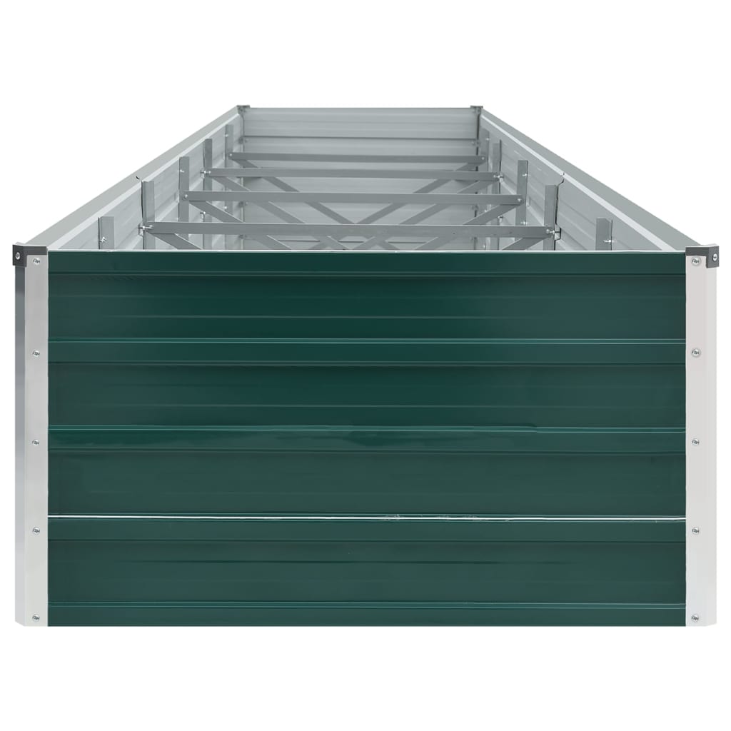 Plate-bande surélevée de jardin en acier galvanisé 480x80x45 cm vert