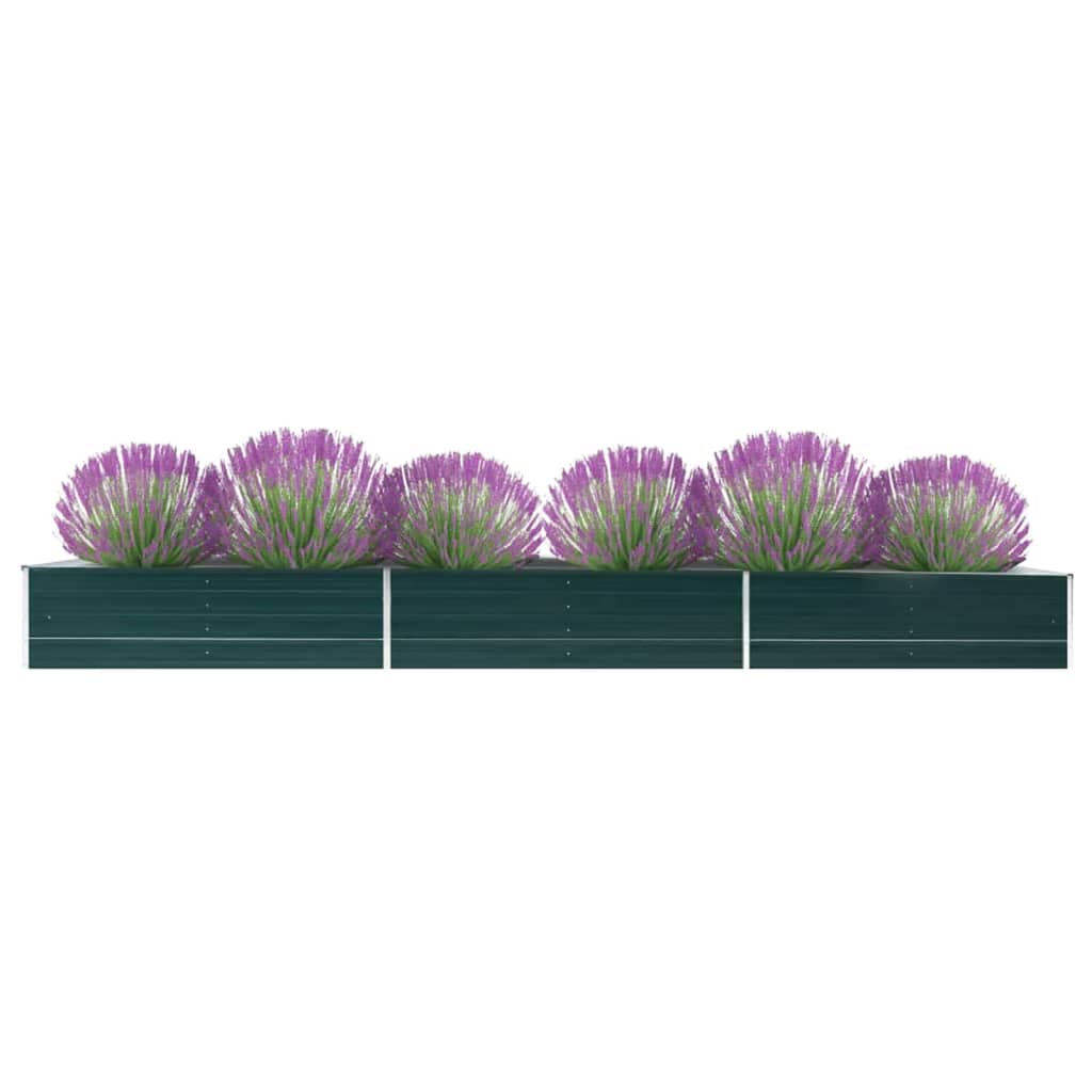 Plate-bande surélevée de jardin en acier galvanisé 480x80x45 cm vert