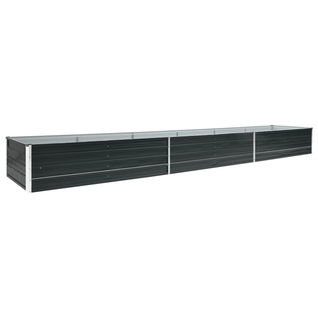 Plate-bande surélevée de jardin en acier galvanisé 480x80x45 cm anthracite