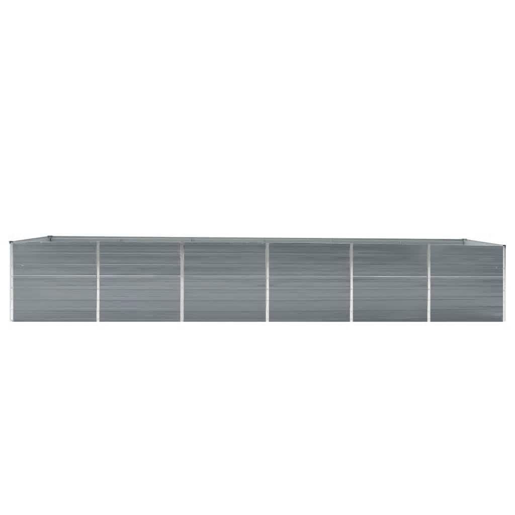 Plate-bande surélevée de jardin en acier galvanisé 480x80x77 cm gris