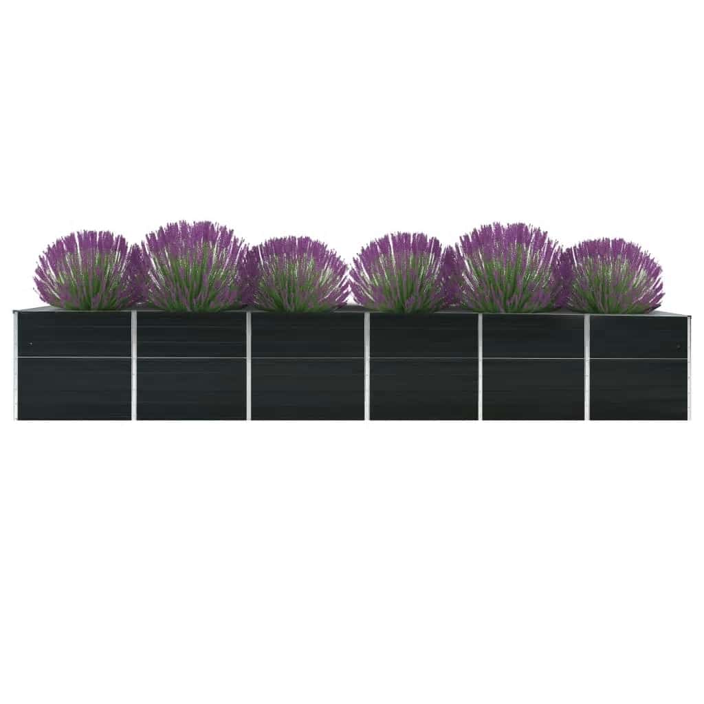 Plate-bande surélevée de jardin en acier galvanisé 480x80x77 cm anthracite