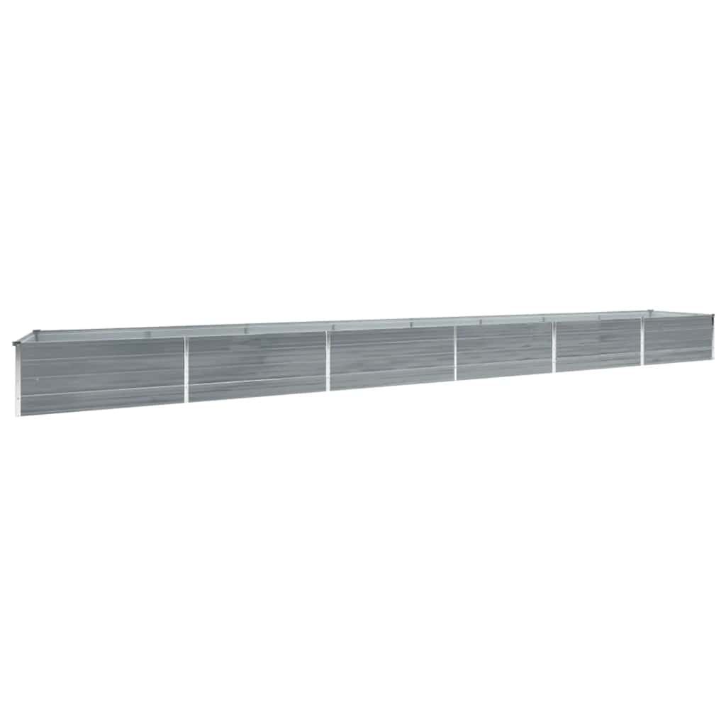 Plate-bande surélevée de jardin en acier galvanisé 600x80x45 cm gris