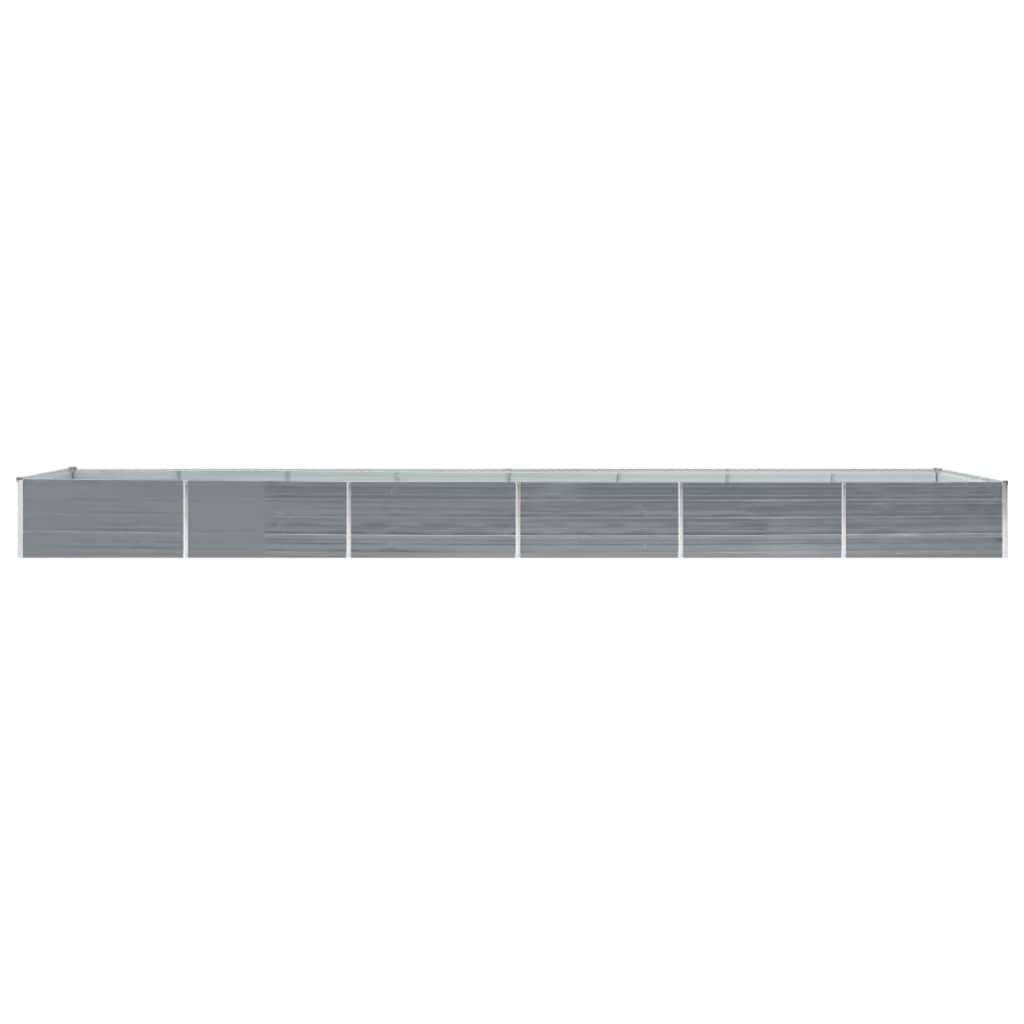 Plate-bande surélevée de jardin en acier galvanisé 600x80x45 cm gris