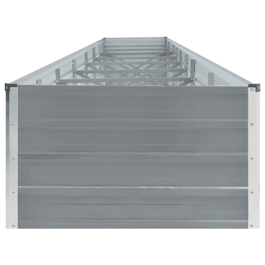 Plate-bande surélevée de jardin en acier galvanisé 600x80x45 cm gris
