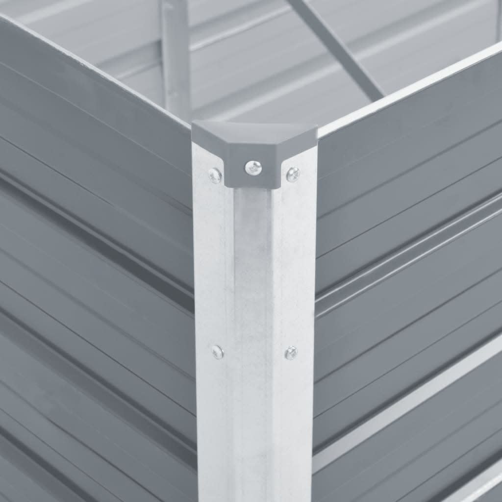 Plate-bande surélevée de jardin en acier galvanisé 600x80x45 cm gris