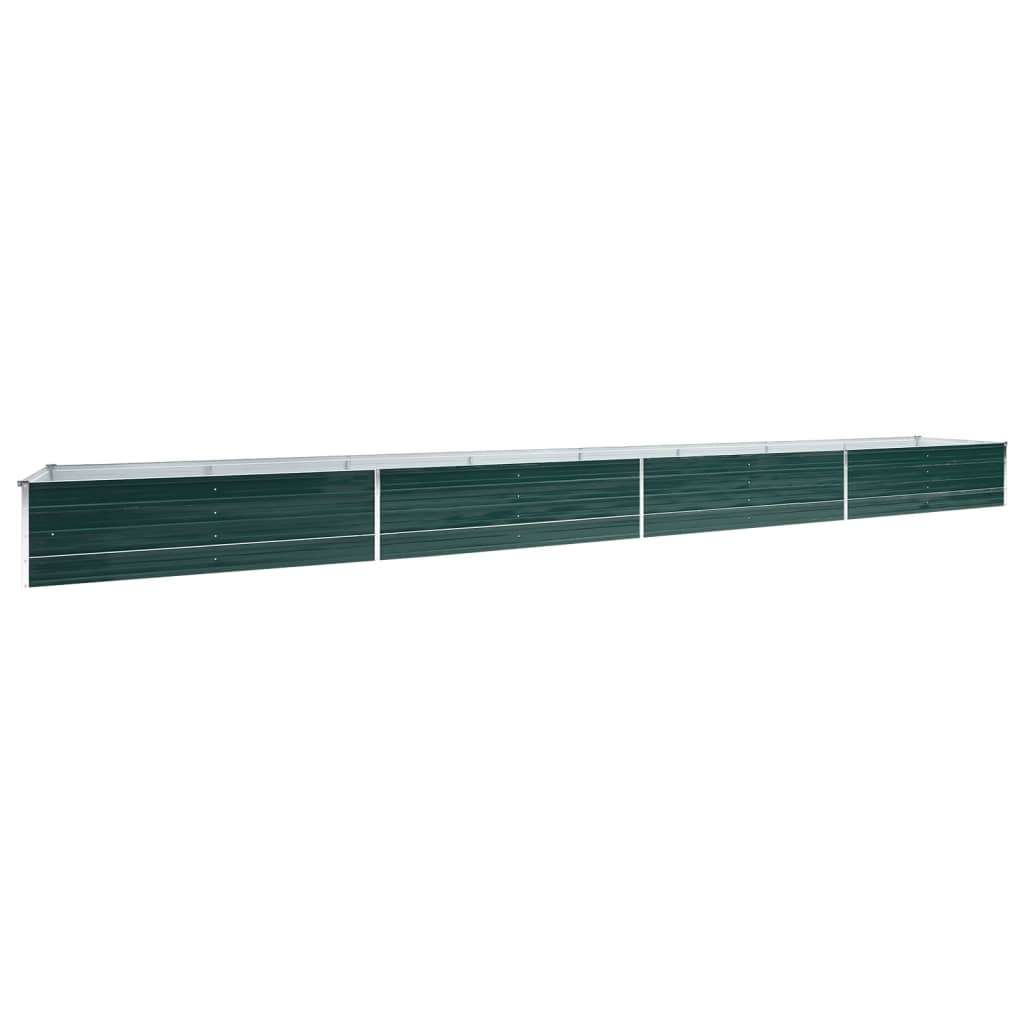Plate-bande surélevée de jardin en acier galvanisé 600x80x45 cm vert