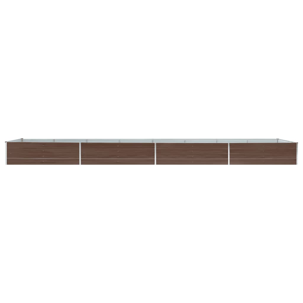 Plate-bande surélevée de jardin en acier galvanisé 600x80x45 cm marron