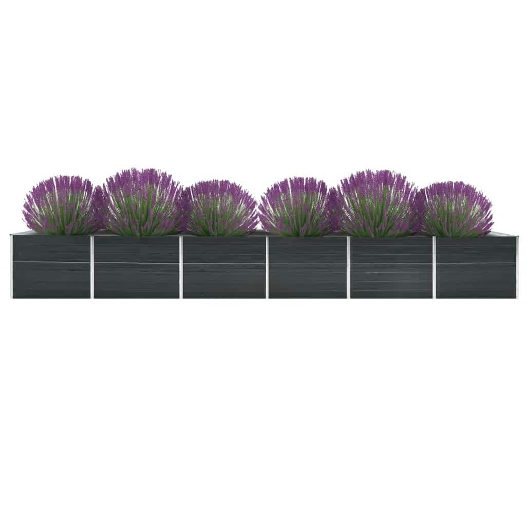 Garten-Hochbeet Verzinkter Stahl 600x80x77 cm Anthrazit