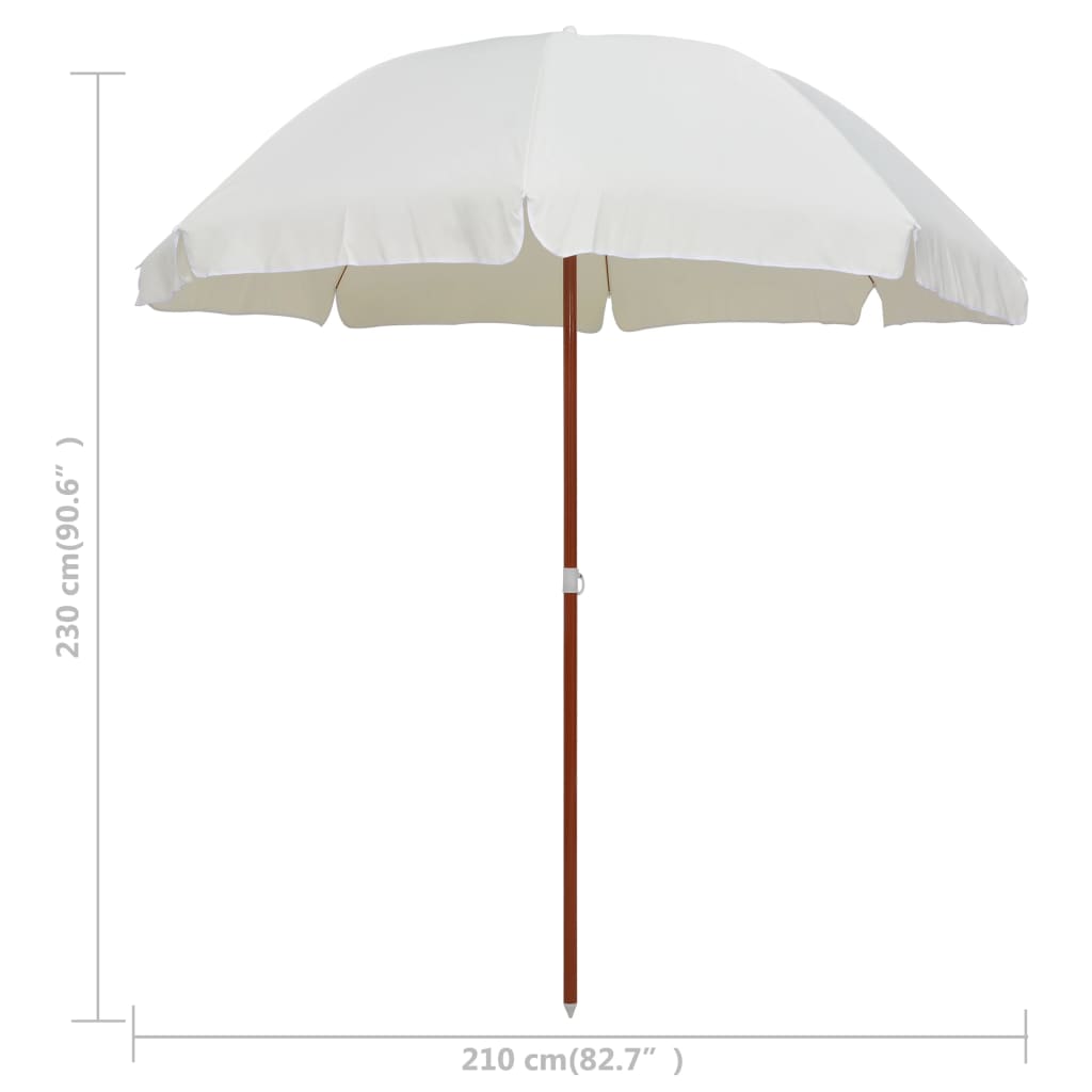 Sonnenschirm mit Stahl-Mast 240 cm Sandweiß