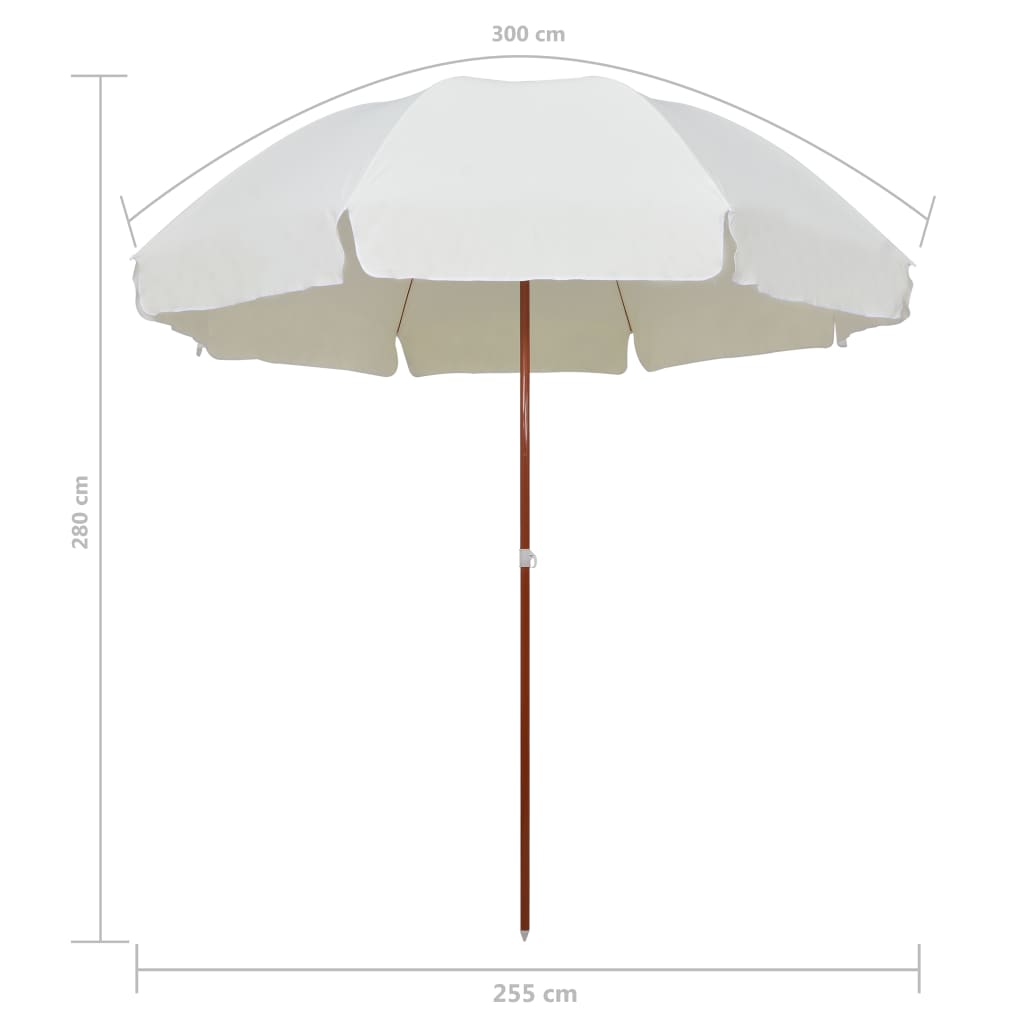 Sonnenschirm mit Stahl-Mast 300 cm Sandweiß