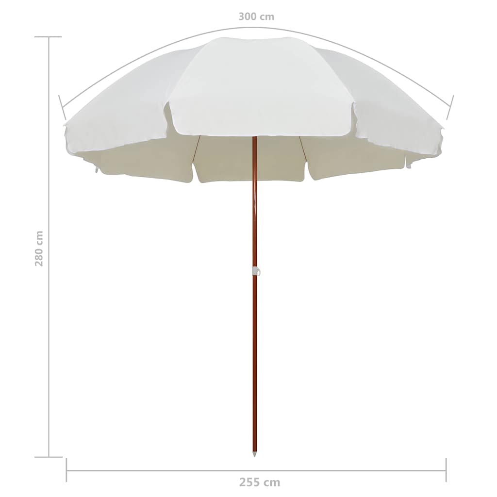Sonnenschirm mit Stahl-Mast 300 cm Sandweiß