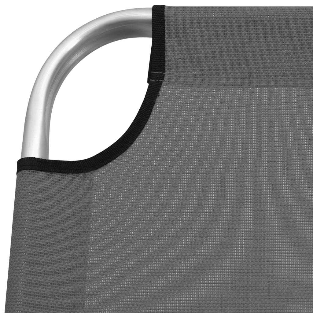 Senior sun lounger extra high foldable grey aluminum