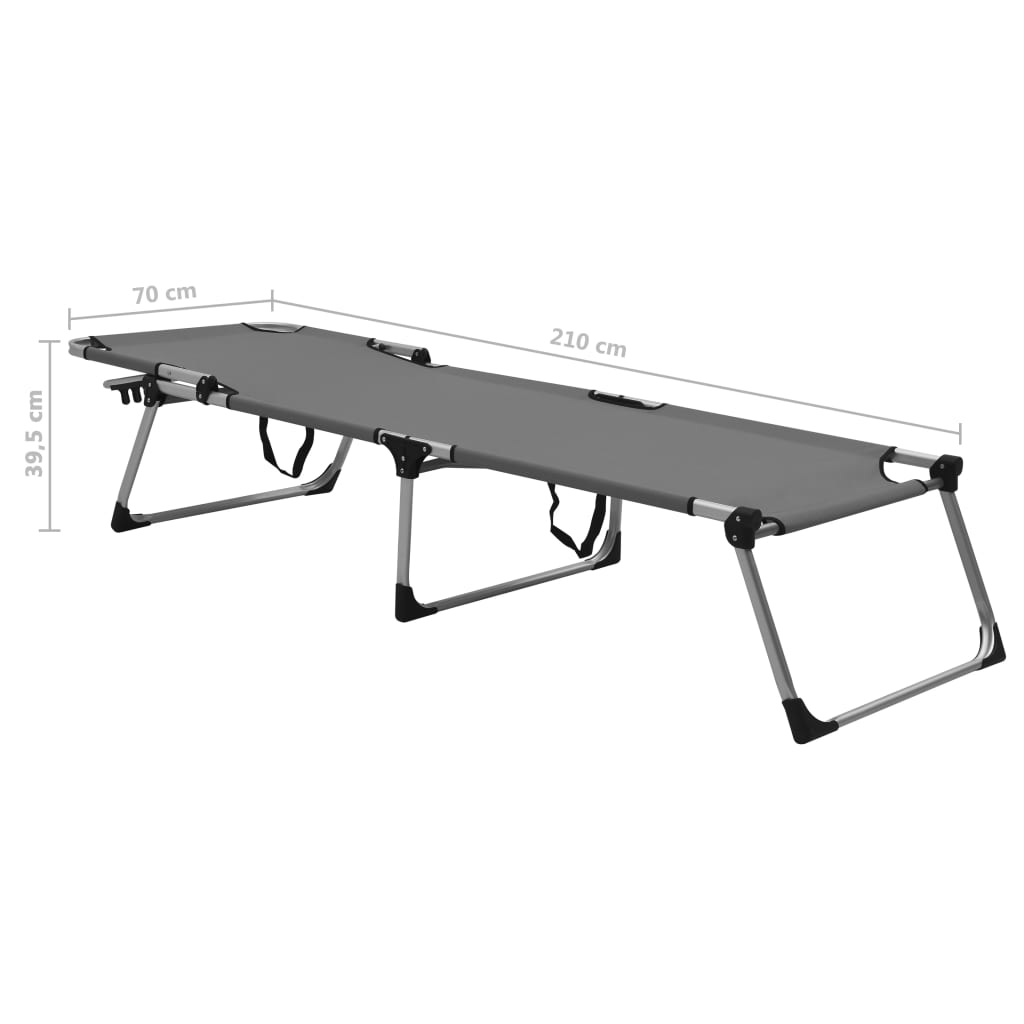 Senior sun lounger extra high foldable grey aluminum