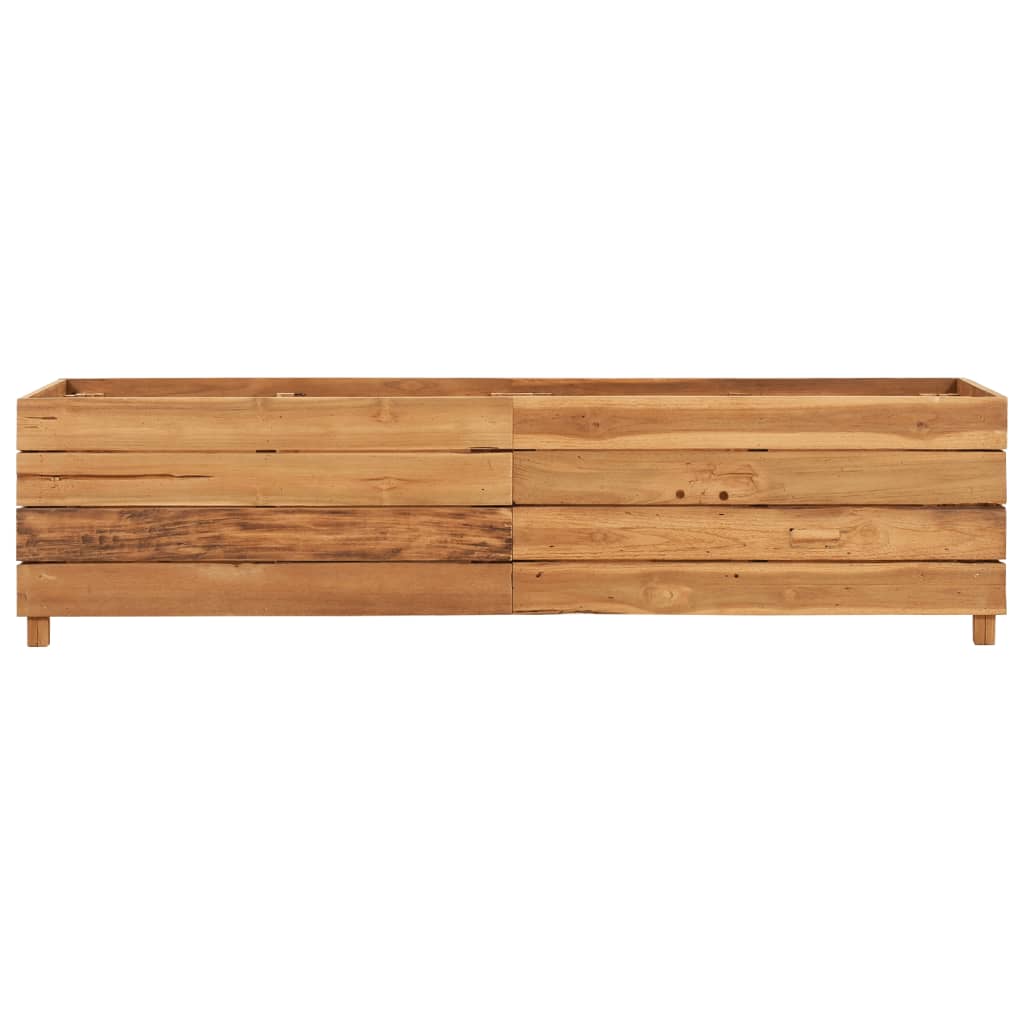 Jardinière surélevée 150x40x38 cm en bois de teck recyclé et acier
