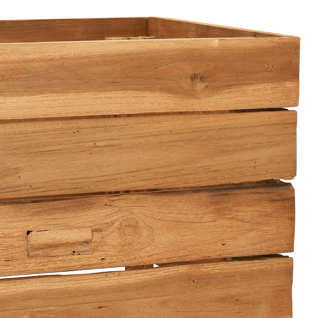 Jardinière surélevée 150x40x38 cm en bois de teck recyclé et acier