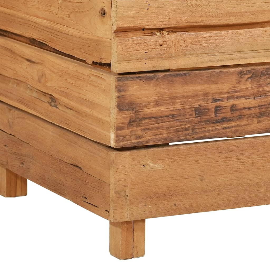 Jardinière surélevée 150x40x38 cm en bois de teck recyclé et acier