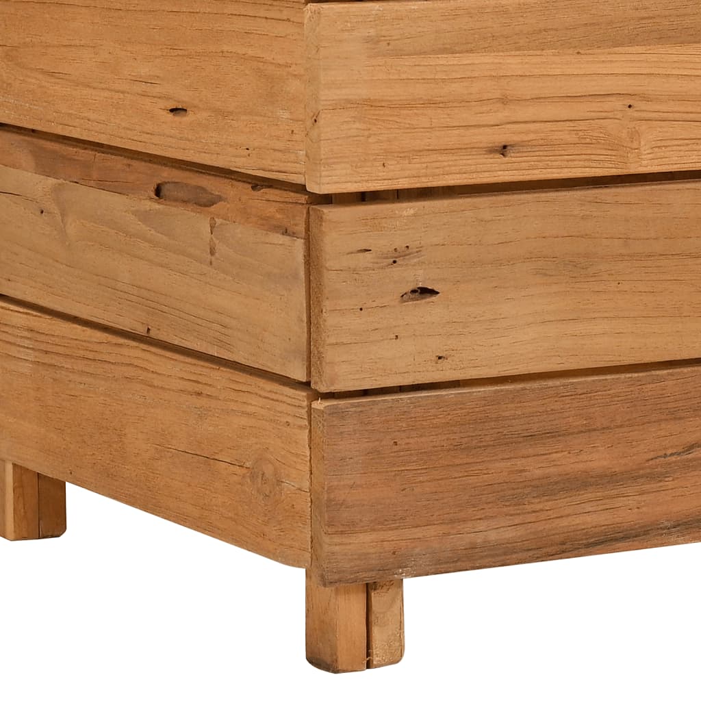 Jardinière surélevée 50x40x55 cm en bois de teck recyclé et acier