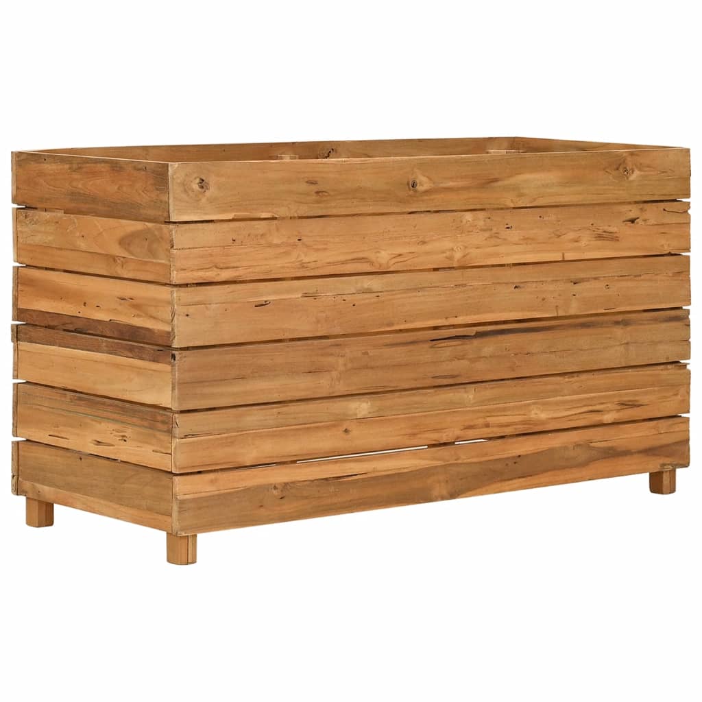 Jardinière surélevée 100x40x55 cm en bois de teck recyclé et acier