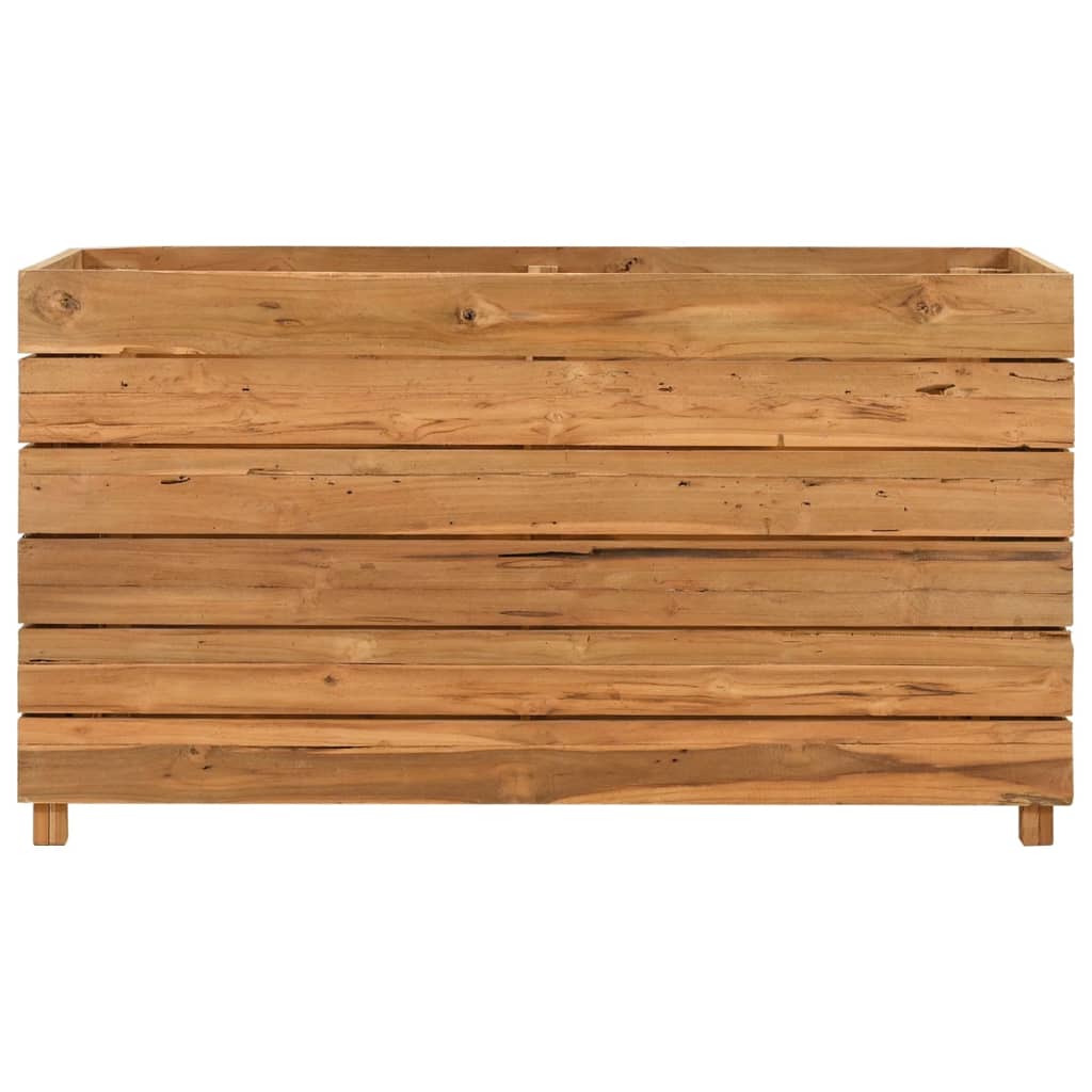 Jardinière surélevée 100x40x55 cm en bois de teck recyclé et acier