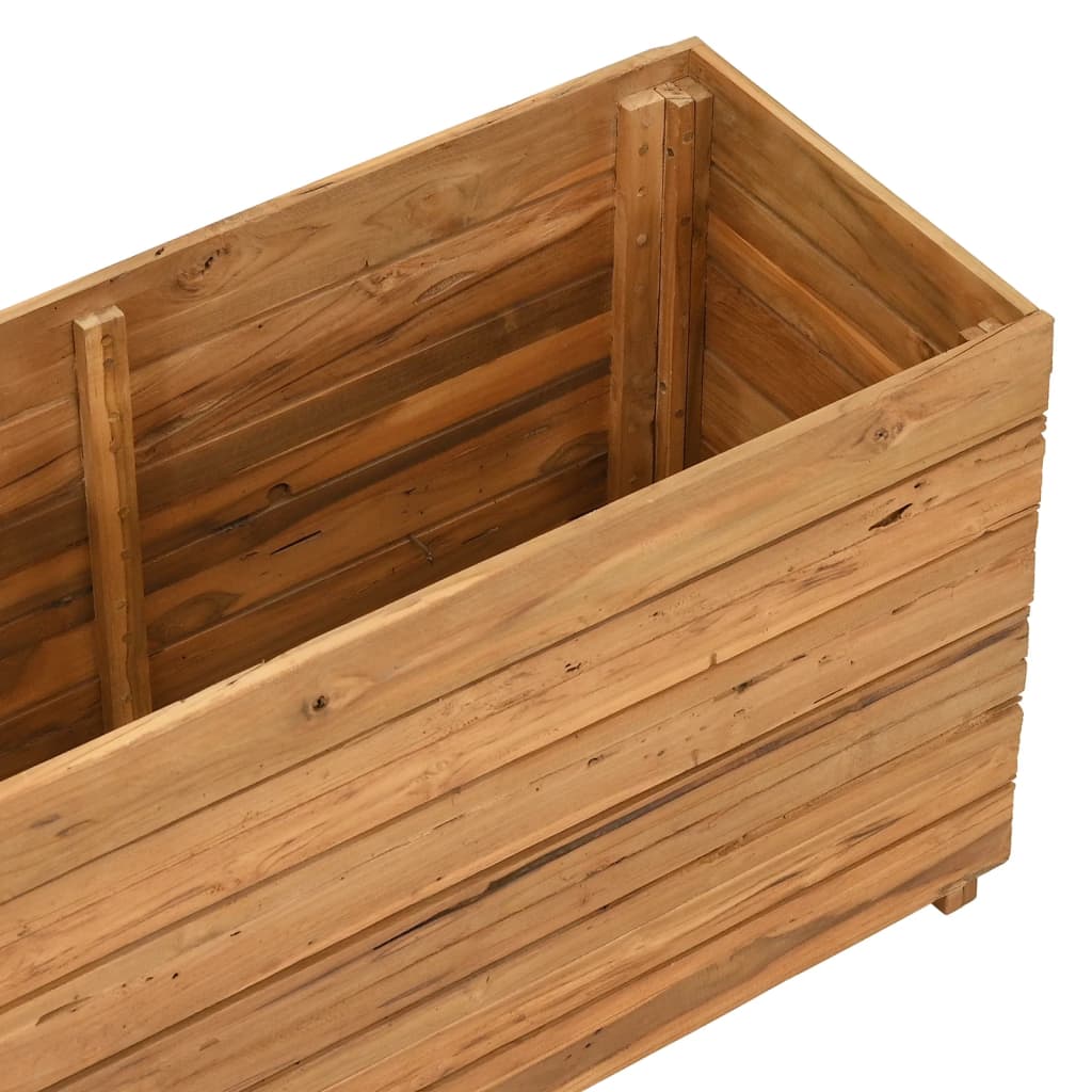 Jardinière surélevée 100x40x55 cm en bois de teck recyclé et acier
