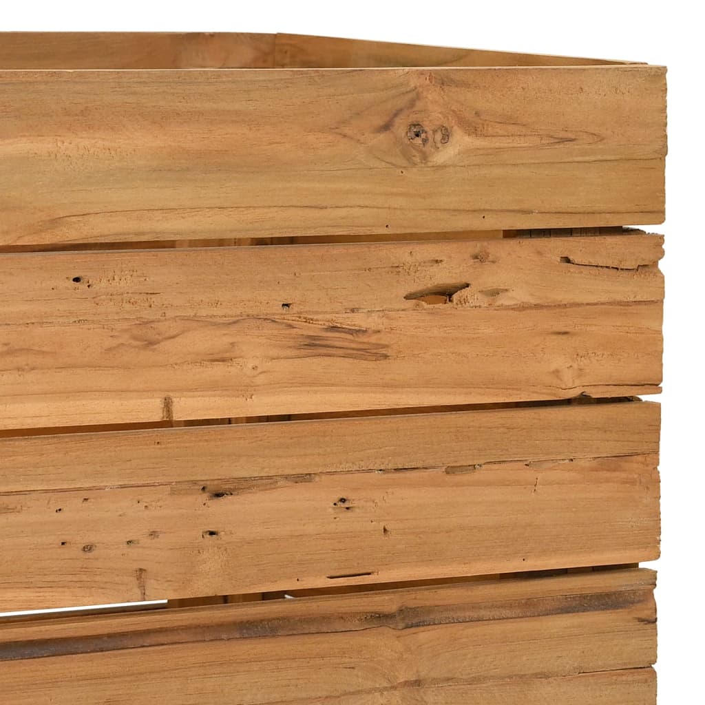 Jardinière surélevée 100x40x55 cm en bois de teck recyclé et acier