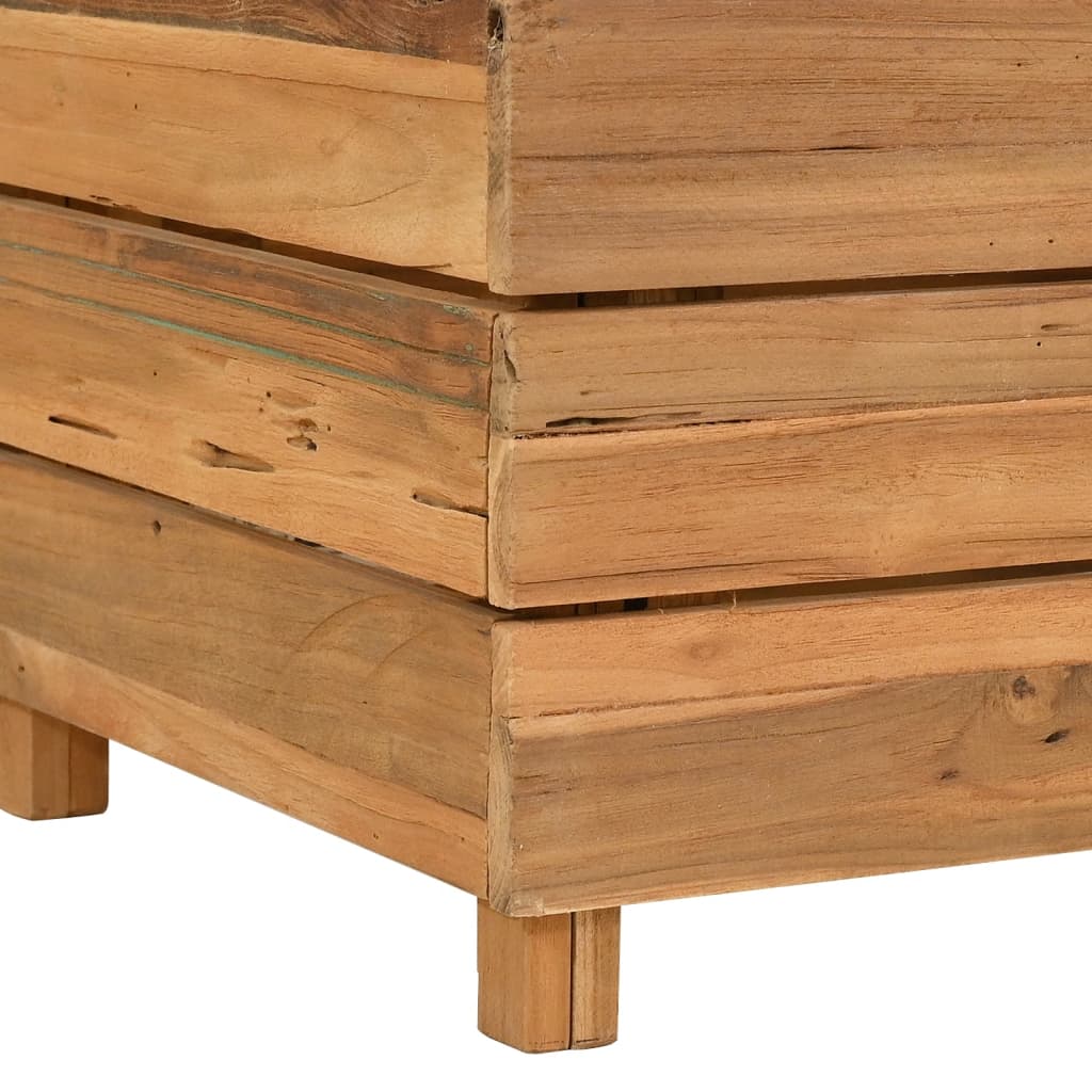 Jardinière surélevée 100x40x55 cm en bois de teck recyclé et acier