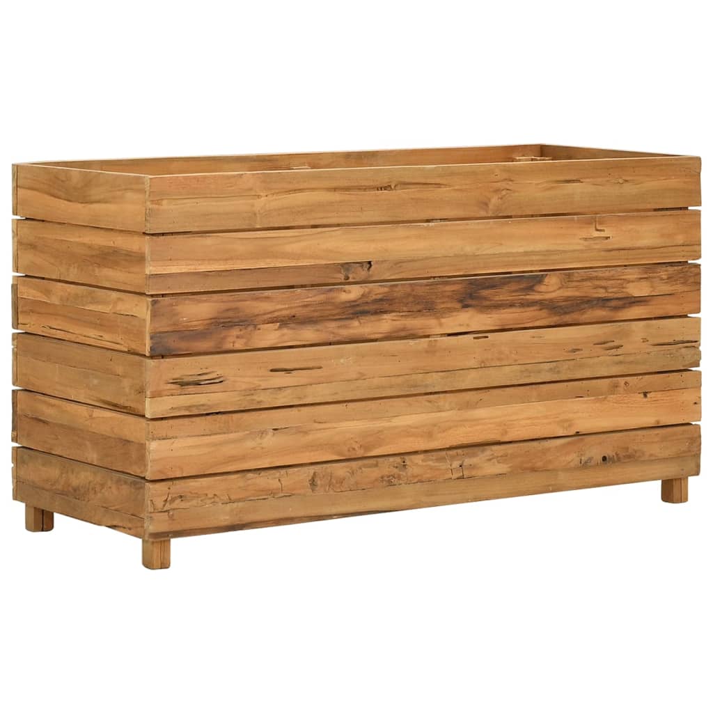 Jardinière surélevée 100x40x55 cm en bois de teck recyclé et acier