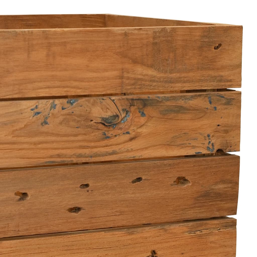 Jardinière surélevée 150x40x55 cm en bois de teck recyclé et acier