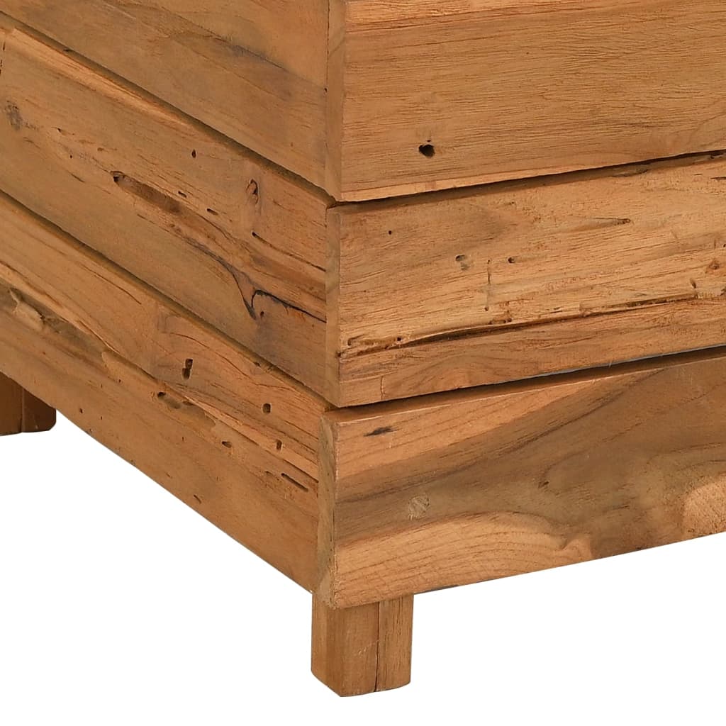 Jardinière surélevée 50x40x72 cm en bois de teck recyclé et acier