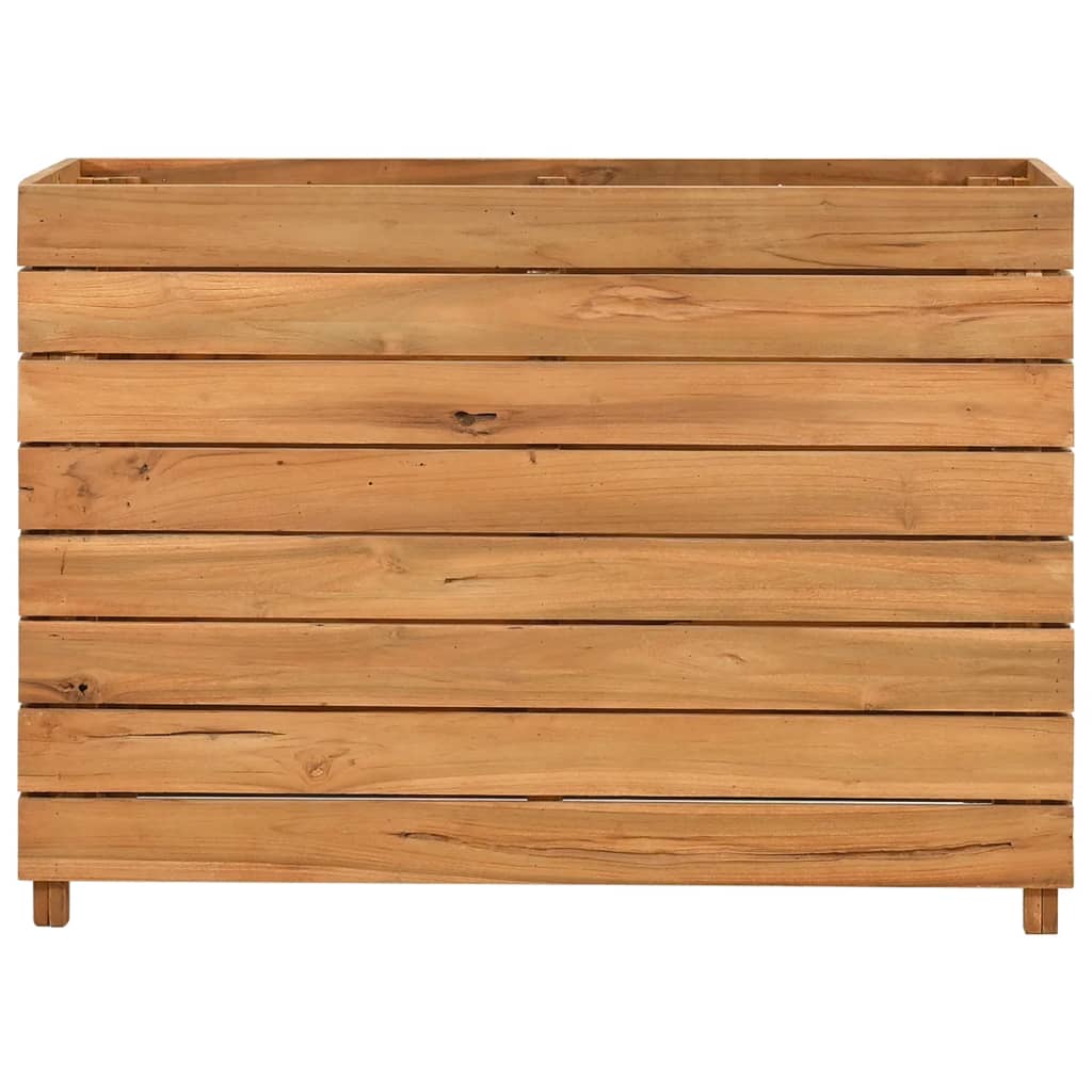 Jardinière surélevée 100x40x72 cm en bois de teck recyclé et acier