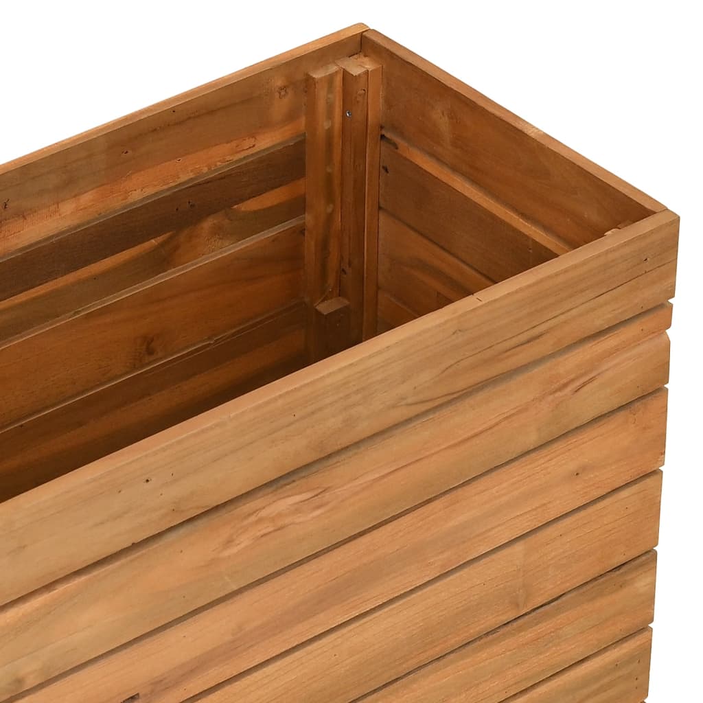 Jardinière surélevée 100x40x72 cm en bois de teck recyclé et acier