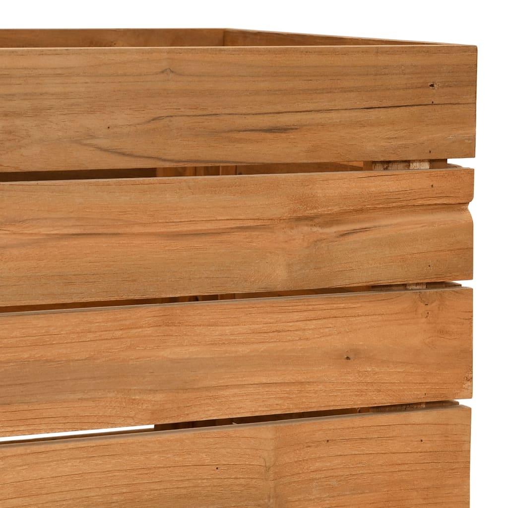 Jardinière surélevée 100x40x72 cm en bois de teck recyclé et acier