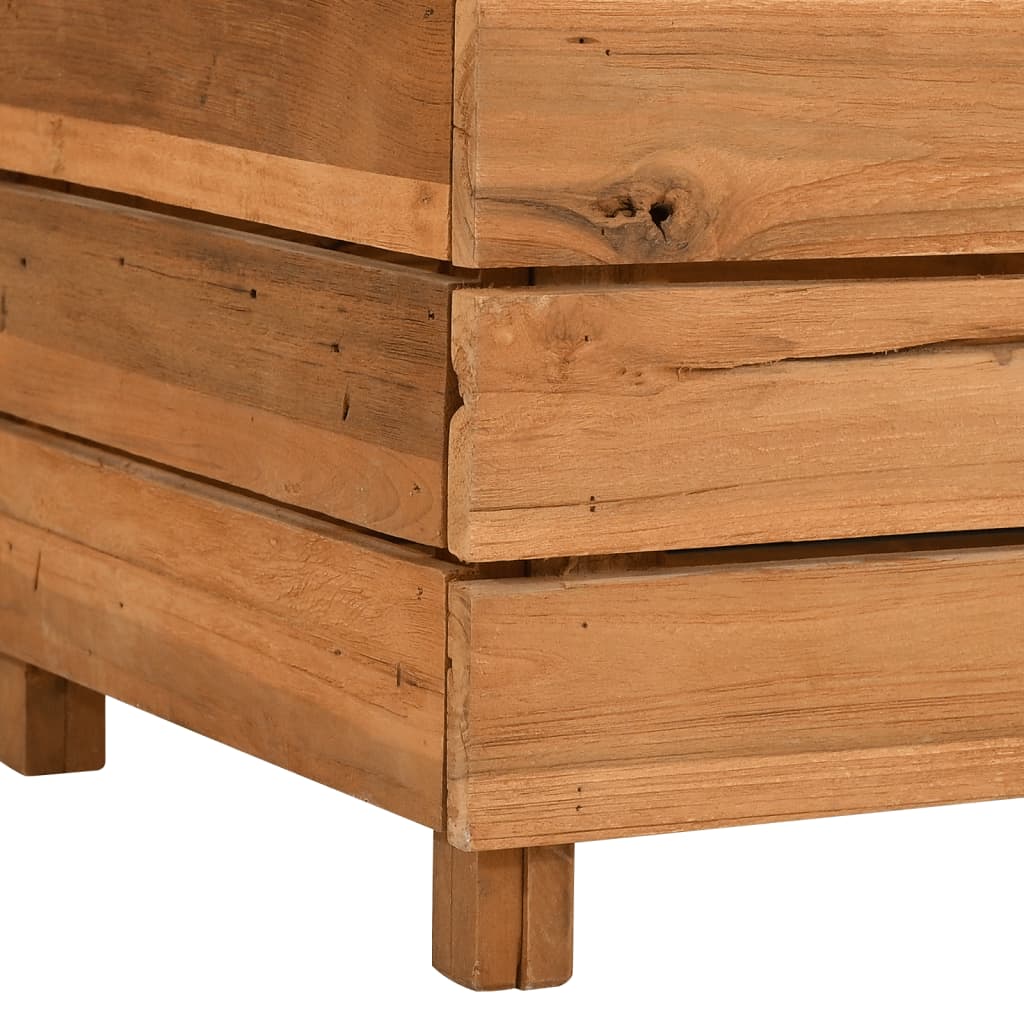 Jardinière surélevée 100x40x72 cm en bois de teck recyclé et acier